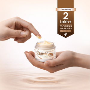 Xemsis jars with hands applying the cream.